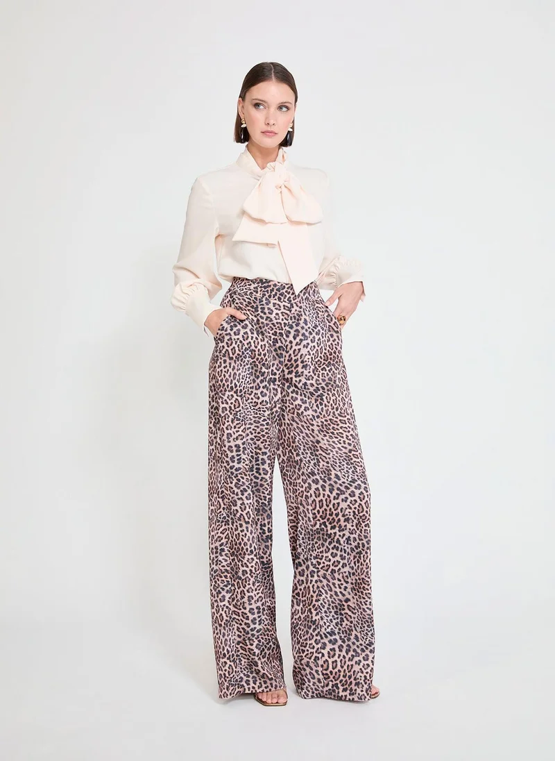 لولا كساديمونت Brown Animal Print Pants